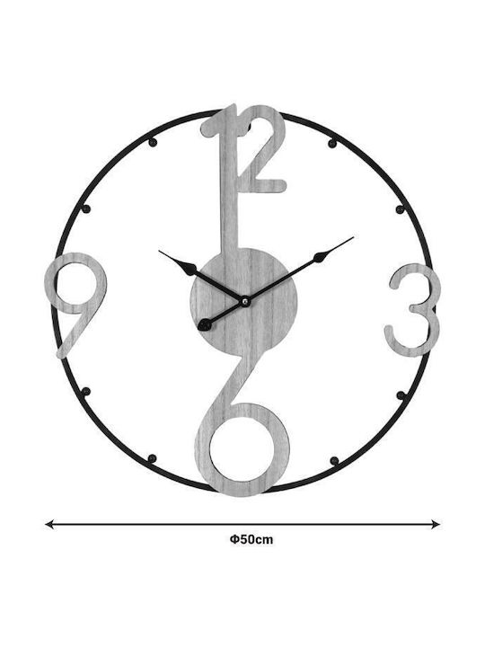 Inart Broda Wall Clock Metallic Black Ø50cm