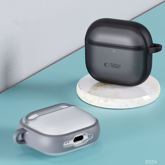Tech-Protect MagMat Силиконов / Пластмасов Калъф с Кука в Черен Цвят за Apple AirPods 4 / 5