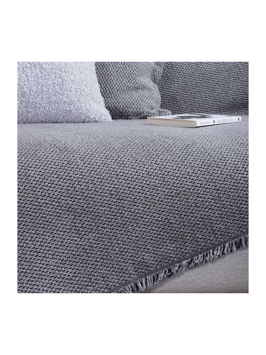 Nef-Nef Homeware Brooklyn Ριχτάρι Πολυθρόνας Ζακάρ 170x180εκ. Silver