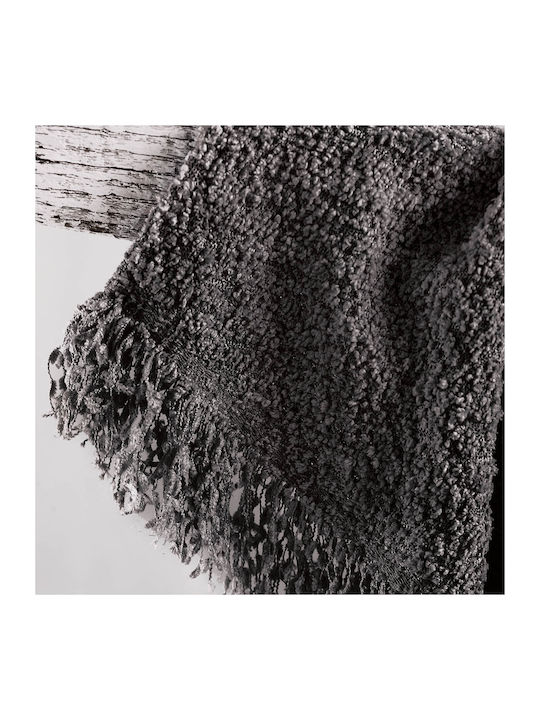Rythmos Beckett Ριχτάρι Τριθέσιου Καναπέ Chenille 180x280εκ. Dark Gray