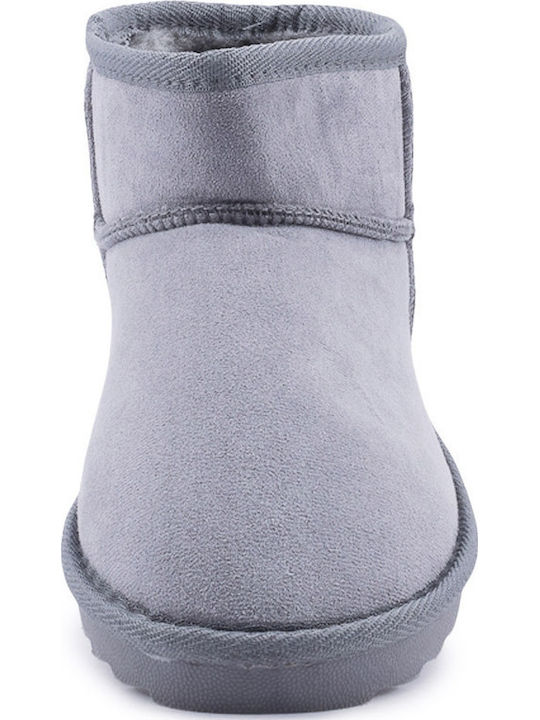 Women's Ankle Boots with Fur Gray
