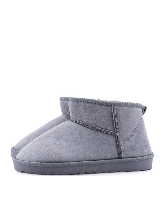 Women's Ankle Boots with Fur Gray