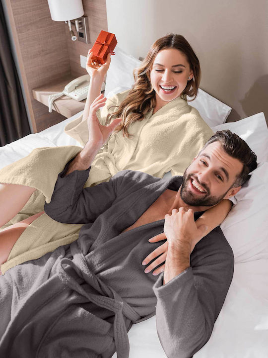 Madi Bathrobe with Hood Champagne, Beige