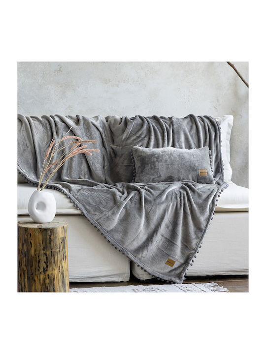 Nima Nima Dreisitzer-Sofa Wurf Jacquard 180x300cm Grau
