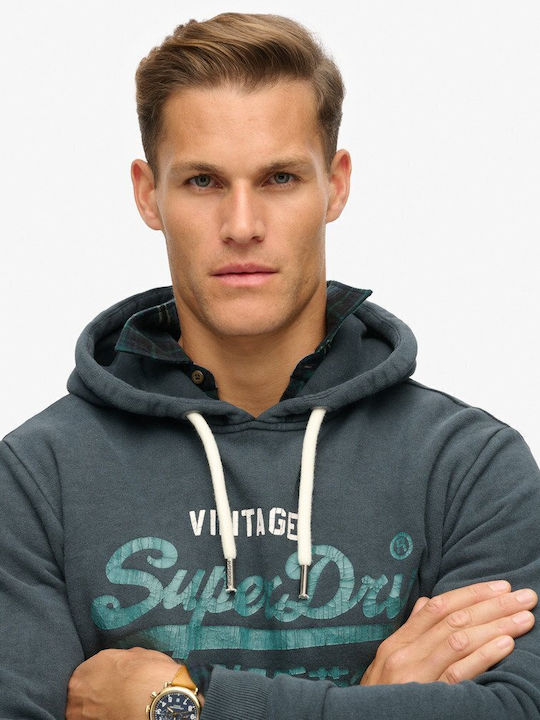 Superdry Sweatshirt with Hood Black