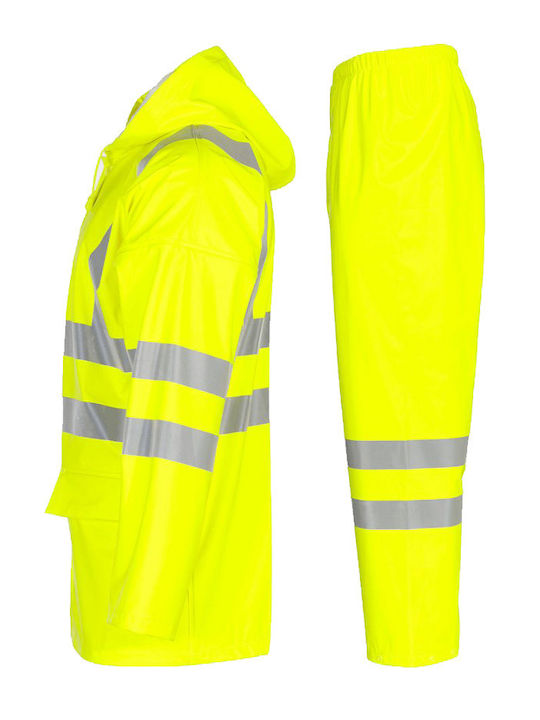 Stenso Waterproof and Windproof Work Suit with Reflective Tapes Yellow