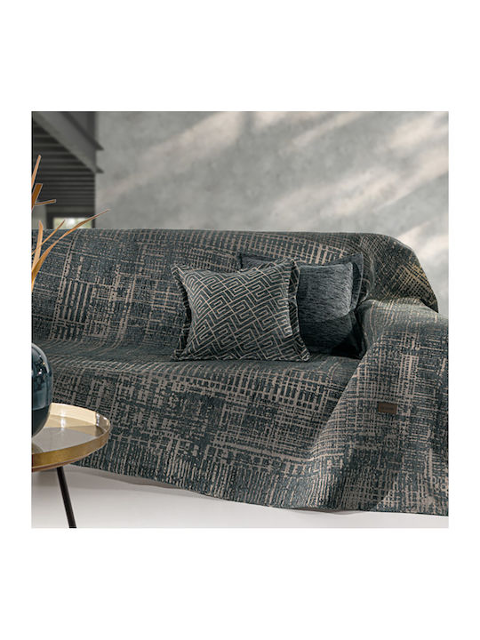 Guy Laroche Viersitzer-Sofa Überwurf 180x350cm Petrol Blau