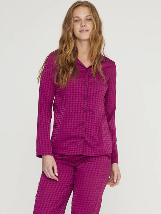 Noidinotte Winter Women's Pyjama Set Satin Purple