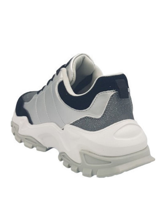 Damen Anatomisch Chunky Sneakers Silber