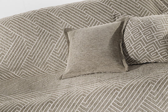 Guy Laroche Goya Sesselüberwurf Chenille 180x150cm Taupe