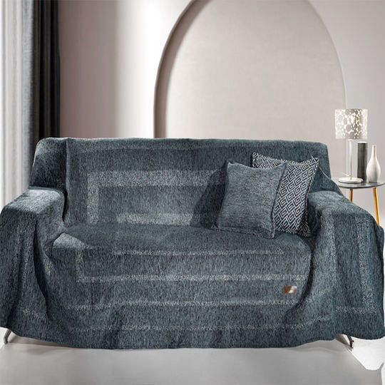 Guy Laroche Victor Three-Seater Sofa Throw Chenille 180x300cm Petrol