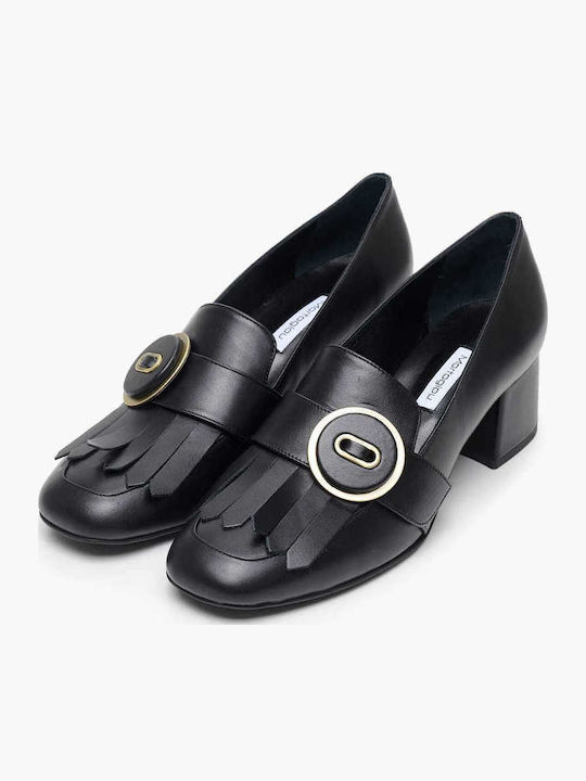 Leather Black Heels
