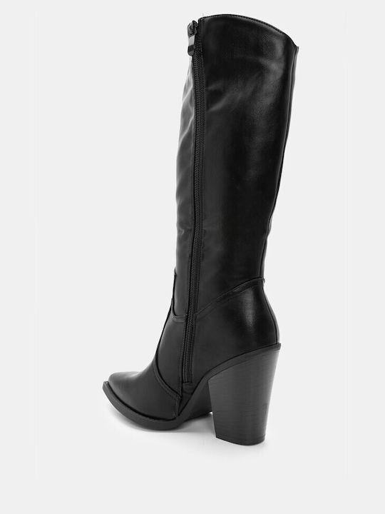 Luigi Women's Boots Cowboy with High Heel Black