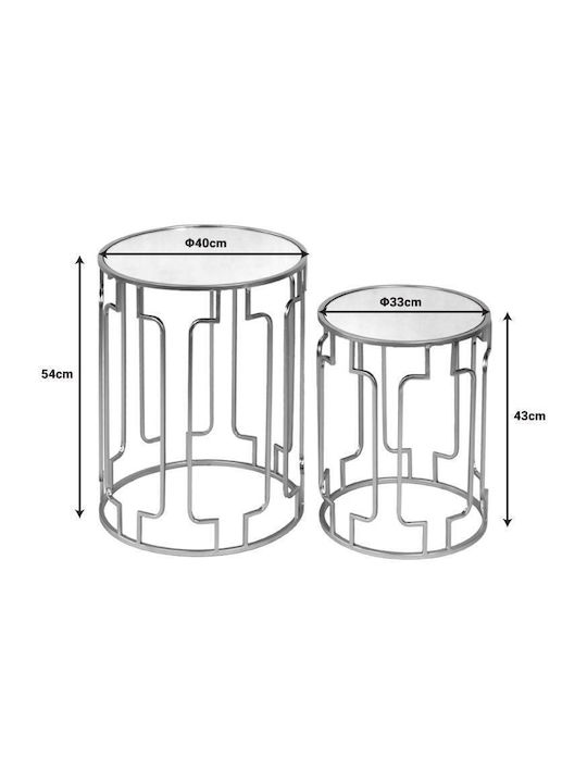 Round Side Table Sieni Glass Gold L41xW41xH56cm.