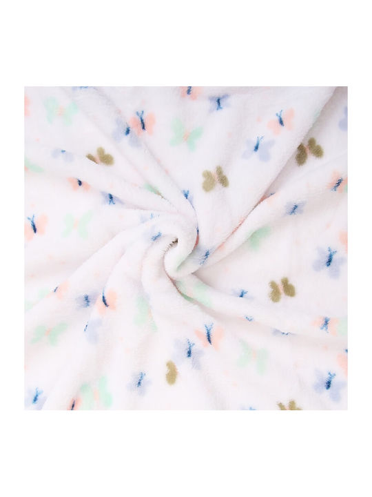 Mother's Choice Κουβέρτα Αγκαλιάς & Λίκνου Fleece Λευκή 75x100εκ.