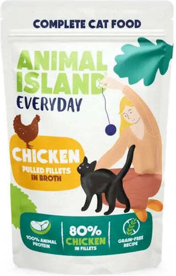 Animal Island Wet Food for Adult Cats in Pouches with Chicken Grain-Free & Gluten-Free 12x85gr