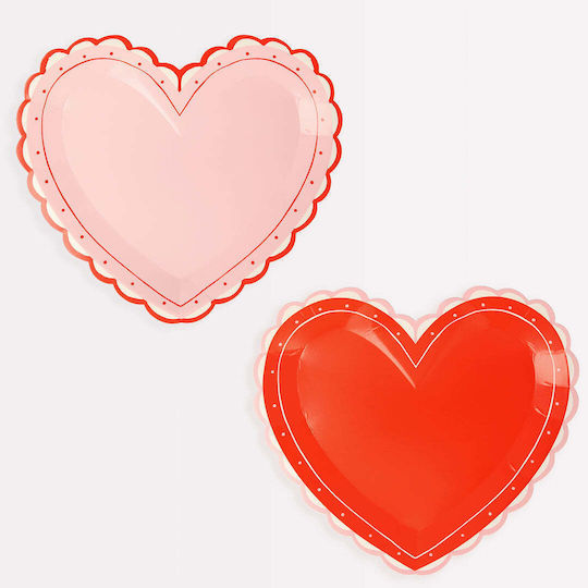 Meri Meri Lacy Heart Plate for Party 8pcs