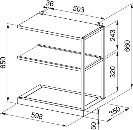Franke Modular Ράφι Απορροφητήρα Συμβατό με Franke