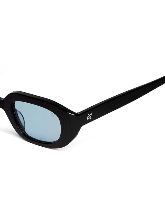 AV Sunglasses Sunglasses with Black Plastic Frame and Light Blue Lens 117-Paris Black/Blue