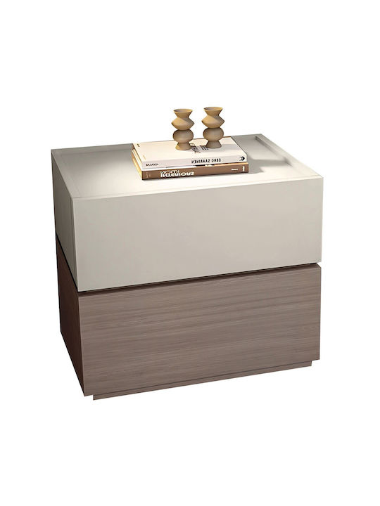 Vanity Bedside Table Wooden Beige 60x40x45cm E7351,2