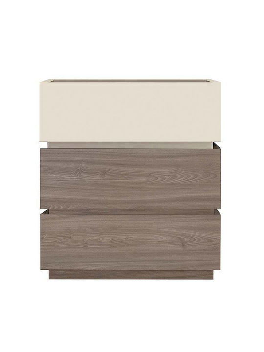 Vanity Wooden Chest of Drawers Sonoma Oak & Cream 60x40x66cm