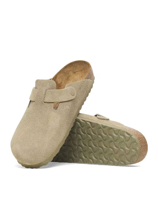 Boston Bs Men's Leather Slippers Green