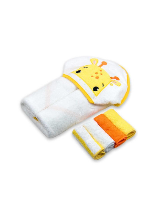 Baby Gift Set 4 Mini Towels A Hooded Towel Made Cotton Giraffe