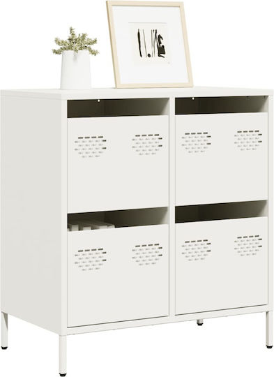 Μπουφές από Μέταλλο με Συρτάρια Λευκό 68x39x73.5cm