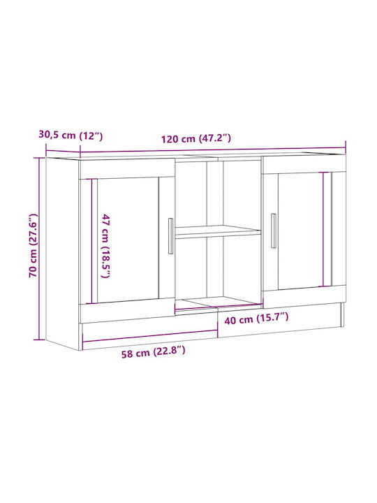 Bufet Stejar maro 120x30.5x70cm