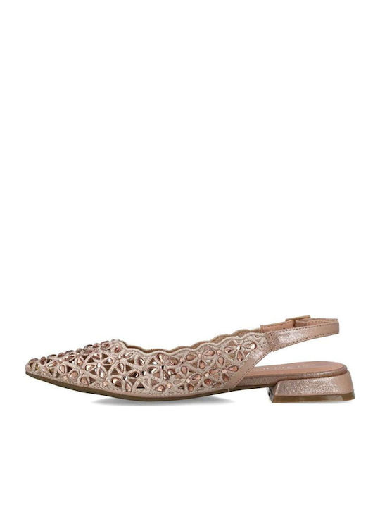 Damen Ballerinas in Gold Farbe