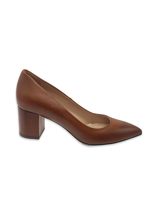 Mourtzi Leather Pointed Toe Tabac Brown Medium Heels 55/55700