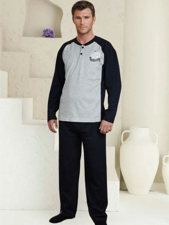 Rimoli Men's Winter Cotton Pajamas Set GRI