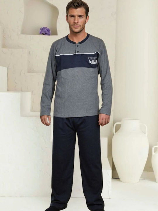 Rimoli Men's Winter Cotton Pajamas Set Charcoal