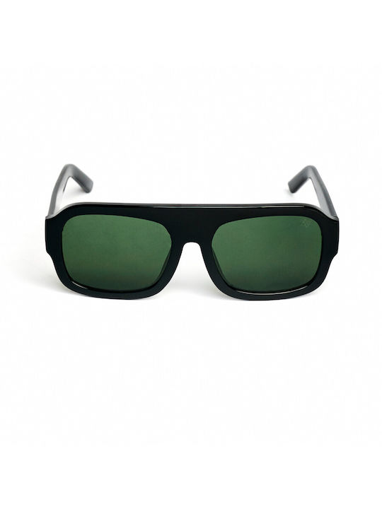 AV Sunglasses Mila Sunglasses with Black Plastic Frame and Green Lens