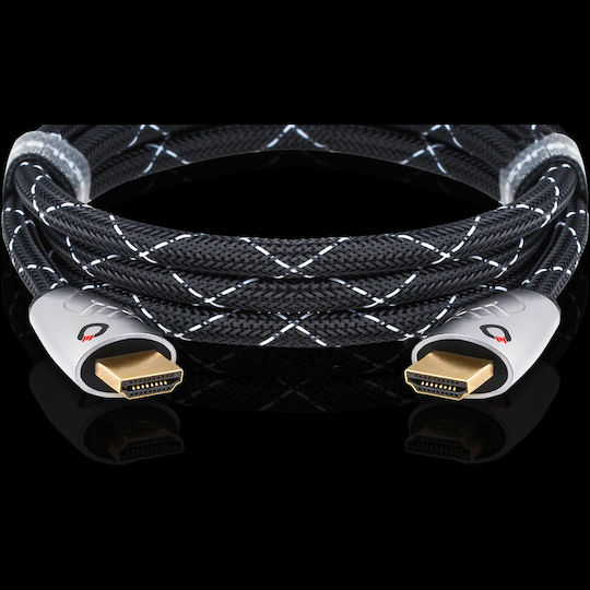 Oehlbach Easy Connect Steel Geflochten Kabel HDMI-Stecker - HDMI-Stecker 2.5m Schwarz