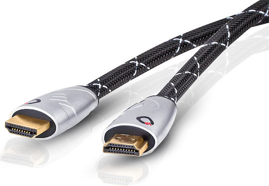 Oehlbach Easy Connect Steel Geflochten Kabel HDMI-Stecker - HDMI-Stecker 2.5m Schwarz