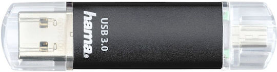HAMA Laeta 64GB USB 3.0 Stick Black