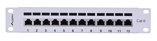 Lanberg Patch Panel Shielded για Rack 1U 10" 12 Θυρών cat6 Γκρι