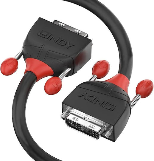 Lindy Cable DVI-D male - DVI-D male 1m Μαύρο (36255)