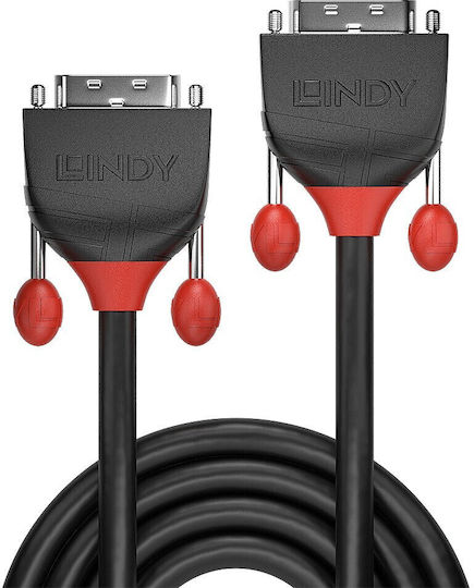 Lindy Cable DVI-D male - DVI-D male 1m Μαύρο (36255)
