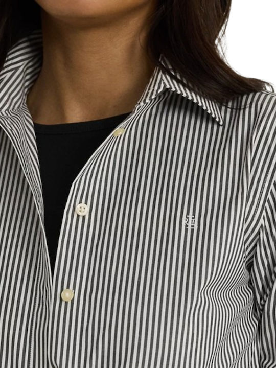 Shirt Mânecă lungă Femei Cămașă Black/White Cu dungi