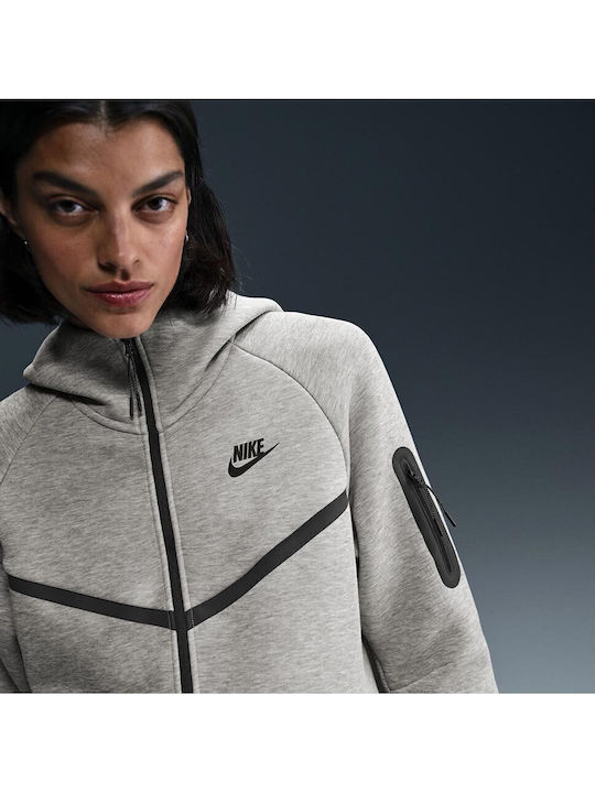 Sportswear Women's Cardigan with Zipper Gray
