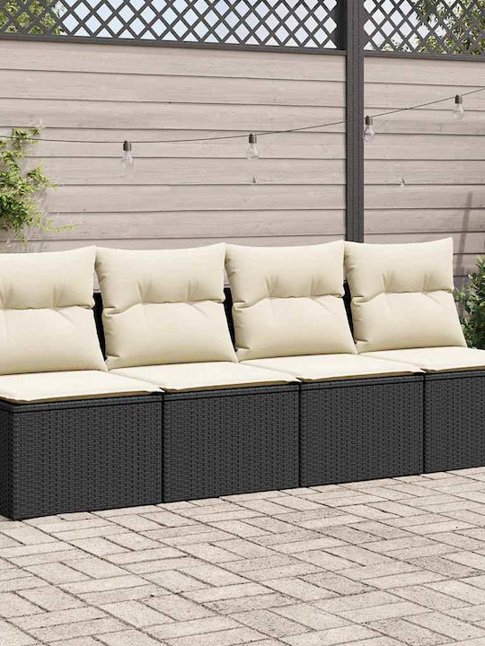 Set Outdoor Living Room with Cushions Black 2pcs