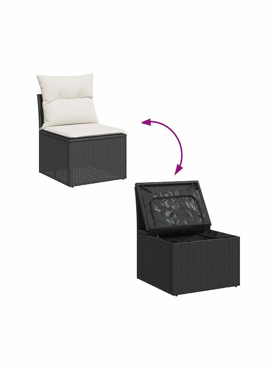 Canapea Cu Patru Locuri De Exterior Din Rattan Cu Perne 55x55x69cm