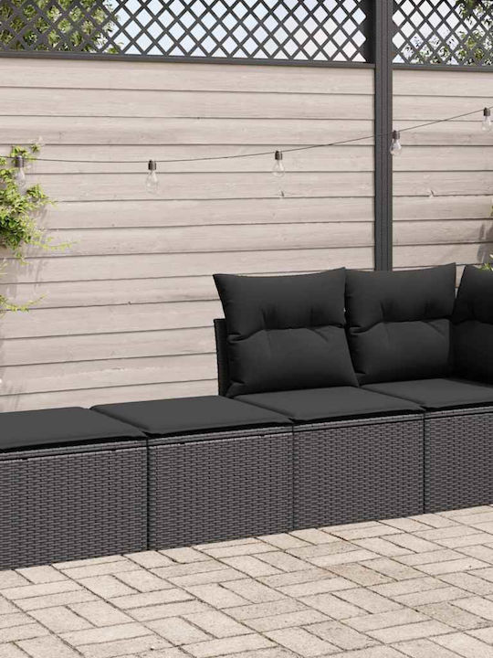 Set Outdoor Living Room with Cushions Black 2pcs