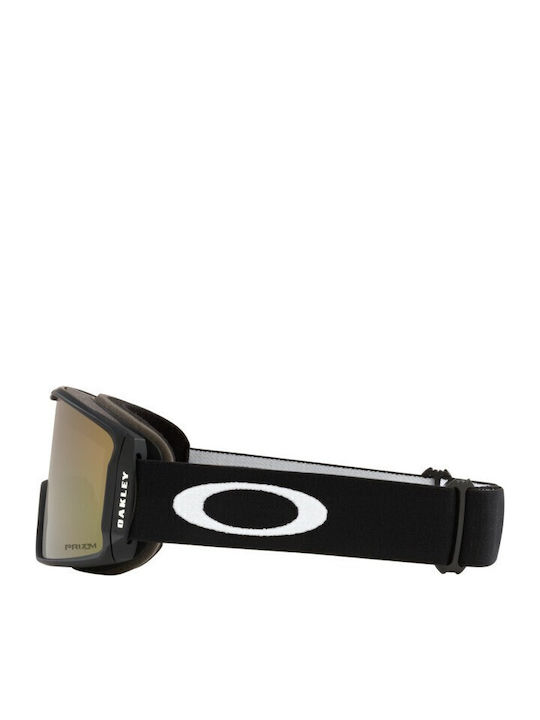 Oakley Line Miner M Mască de Schi și Snowboard pentru Adulți Neagră cu Lentilă Neagră