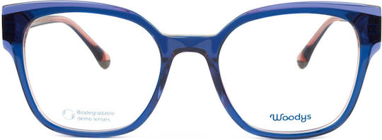 Woodys Barcelona Bakkali Men's Acetate Prescription Eyeglass Frame Purple
