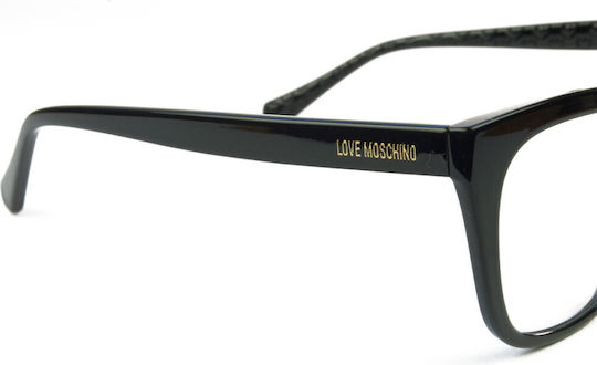 Moschino Women's Acetate Butterfly Prescription Eyeglass Frame with Black Clip-On MOL071/CS 807/9O