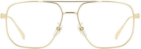 David Beckham Metal Eyeglass Frame Gold DB 7124 AOZ