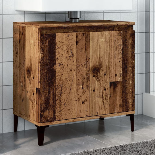 vidaXL Πάγκος χωρίς Νιπτήρα Μ58xΒ33xΥ60cm Παλιό Ξύλο
